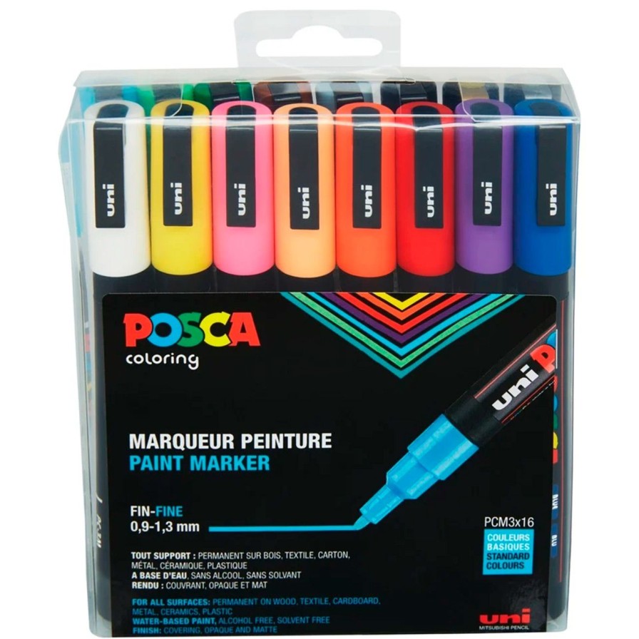 Kreativ Leg Posca  | Posca Uni Marker Pc-3M/16A 16 Farver